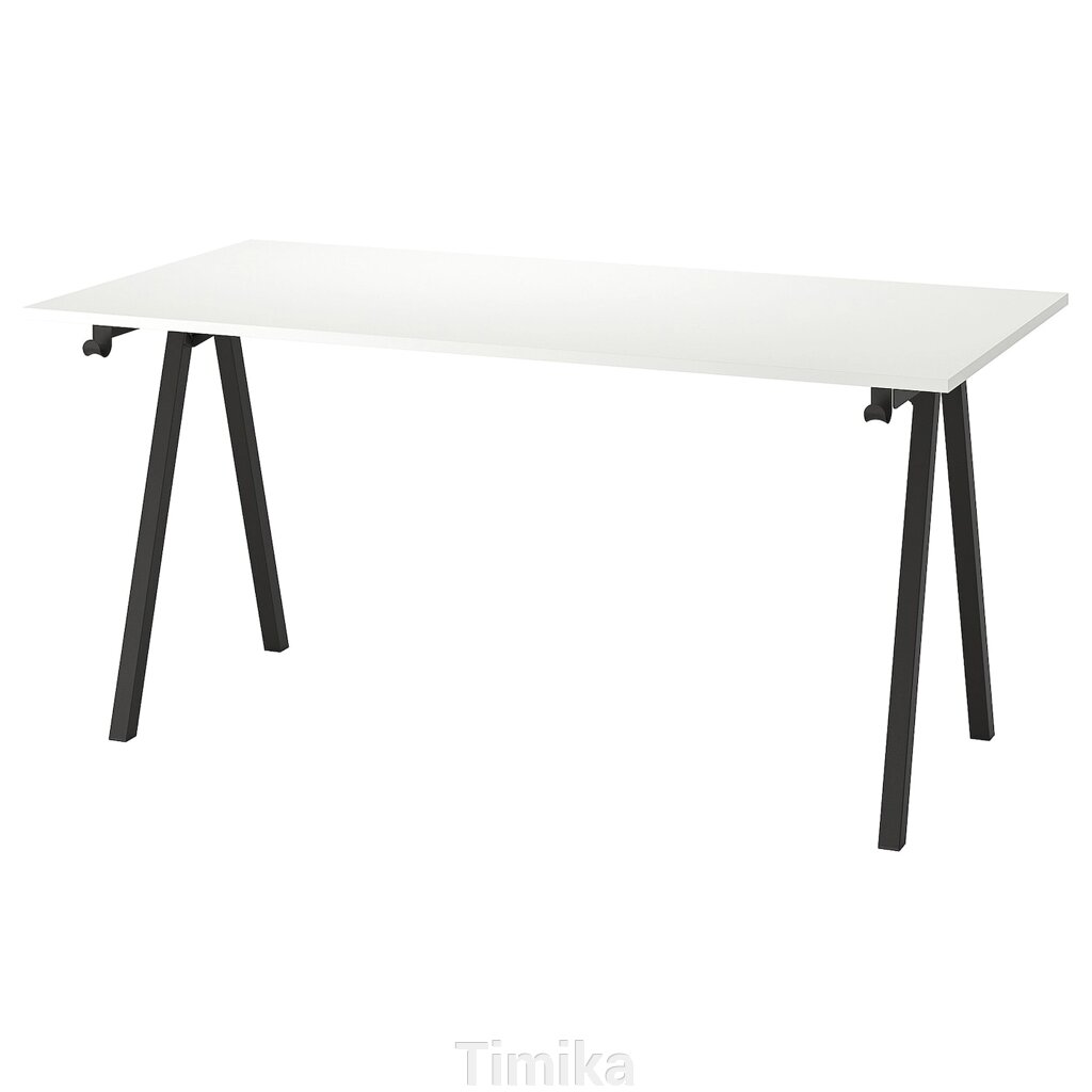 ТРОТТЕН Письмовий стіл, білий/антрацит, 160х80 см від компанії Timika - фото 1