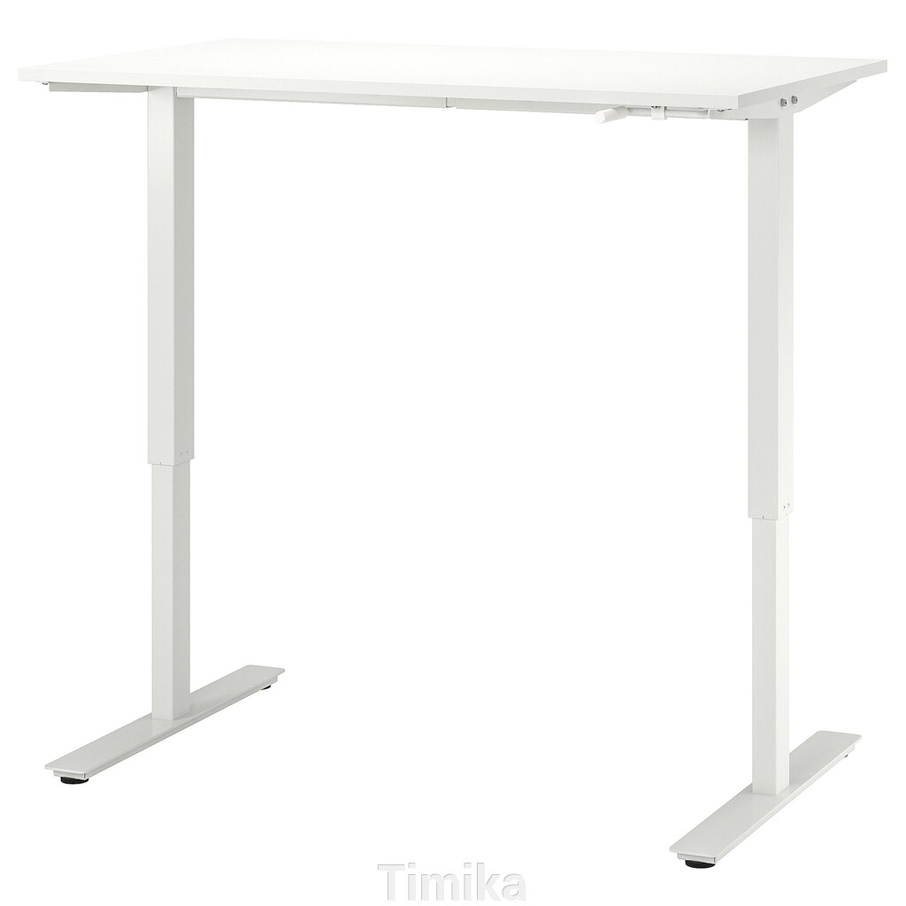 ТРОТТЕН Письмовий стіл з регульованою висотою, білий, 120х70 см від компанії Timika - фото 1