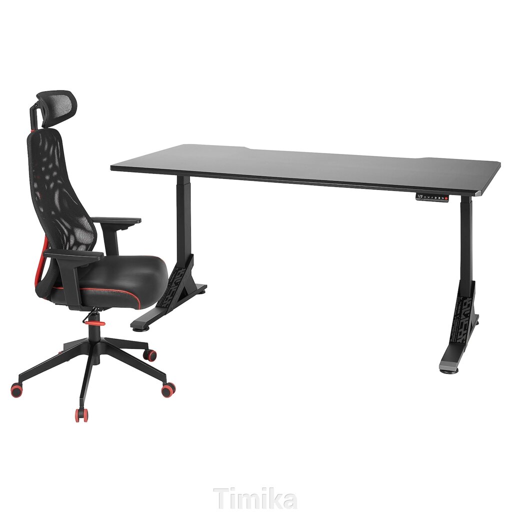 UPPSPEL / MATCHSPEL Ігровий стіл і стілець, чорний від компанії Timika - фото 1