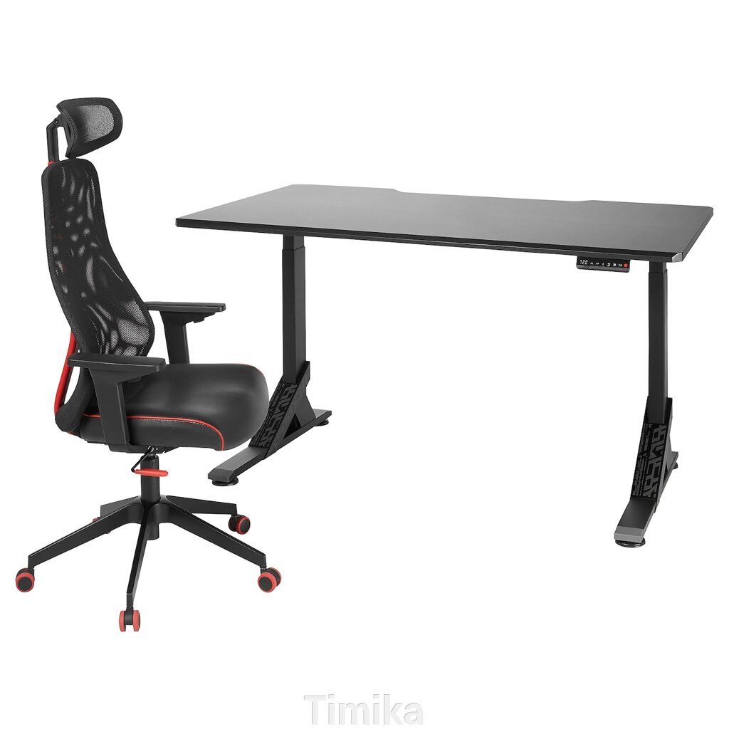 UPPSPEL / MATCHSPEL Ігровий стіл і стілець, чорний від компанії Timika - фото 1