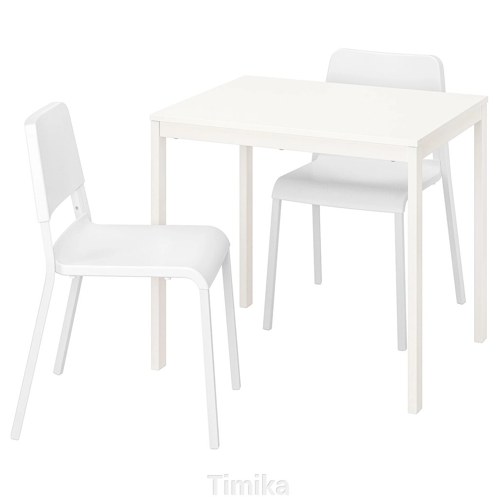 VANGSTA / TEODORES Стіл і 2 стільці, білий/білий, 80/120 см від компанії Timika - фото 1