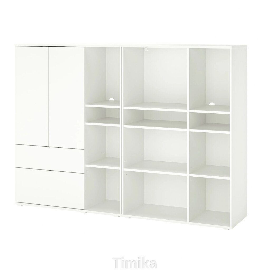 VIHALS Книжкова шафа, білий, 200x37x140 см від компанії Timika - фото 1