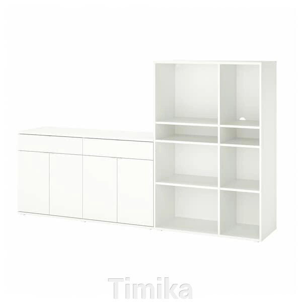 VIHALS Книжкова шафа, білий, 235x37x140 см від компанії Timika - фото 1