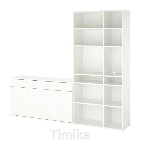 VIHALS Книжкова шафа, білий, 235x37x200 см від компанії Timika - фото 1