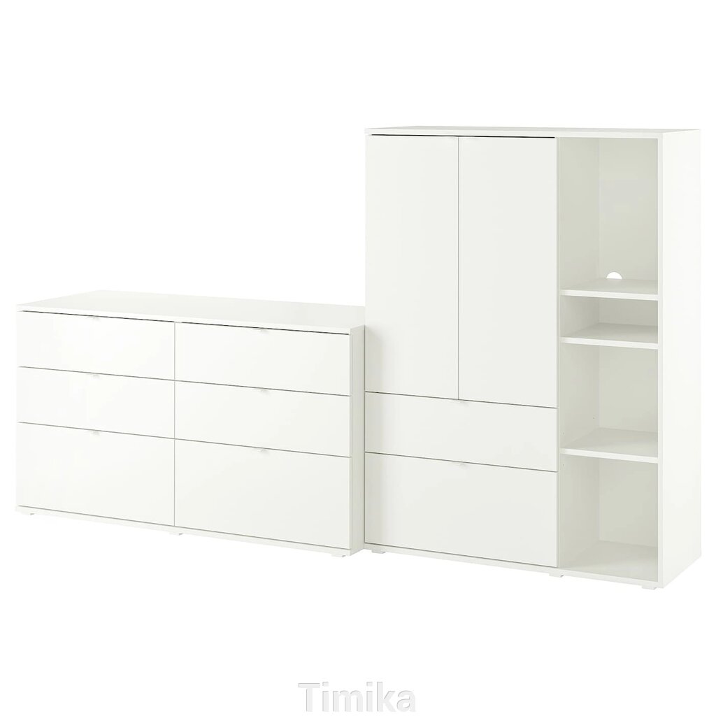 VIHALS Книжкова шафа, білий, 245x47x140 см від компанії Timika - фото 1