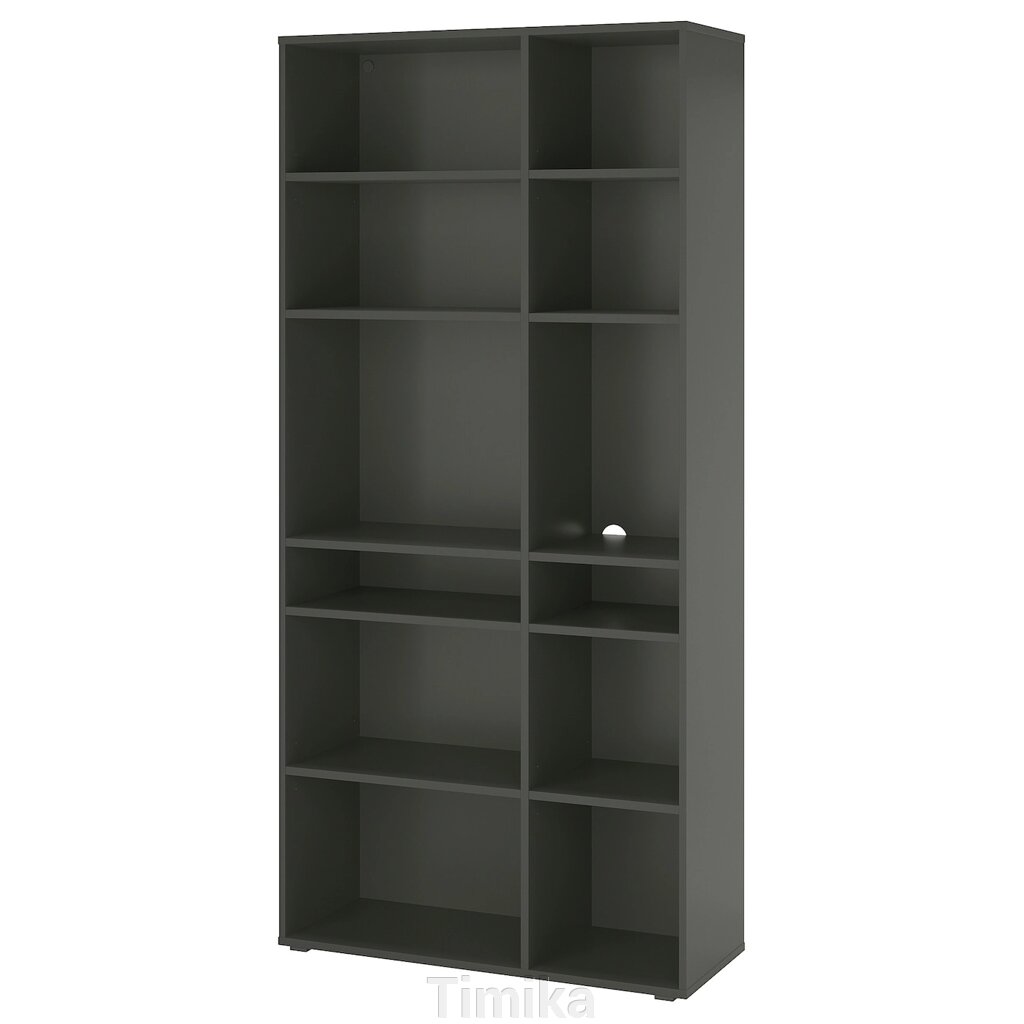 VIHALS Книжкова шафа на 10 полиць, темно-сіра, 95x37x200 см від компанії Timika - фото 1