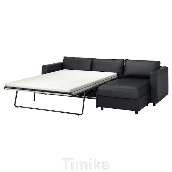 VIMLE 3-місний диван-ліжко з шезлонгом, Grann/Bomstad чорний від компанії Timika - фото 1