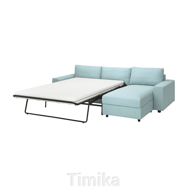 VIMLE 3-місний диван-ліжко з шезлонгом, з широкими підлокітниками/Saxemara світло-блакитний від компанії Timika - фото 1