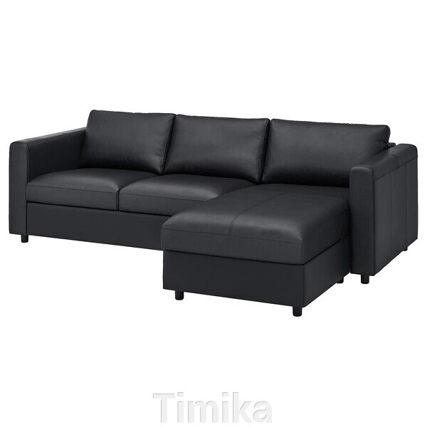 VIMLE 3-місний диван, з шезлонгом/Grann/Bomstad чорний від компанії Timika - фото 1