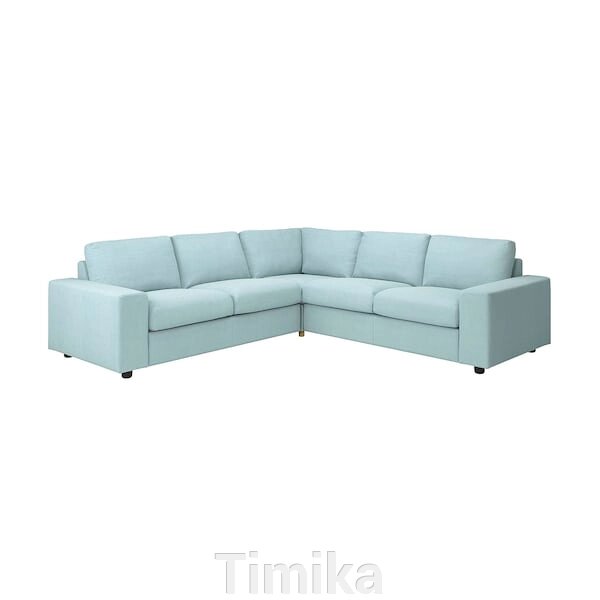 ВІМЛЕ 4-місний кутовий диван, з широкими підлокітниками/Saxemara світло-блакитний від компанії Timika - фото 1