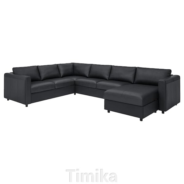 ВІМЛЕ 5-місний кутовий диван, з шезлонгом/Grann/Bomstad чорний від компанії Timika - фото 1