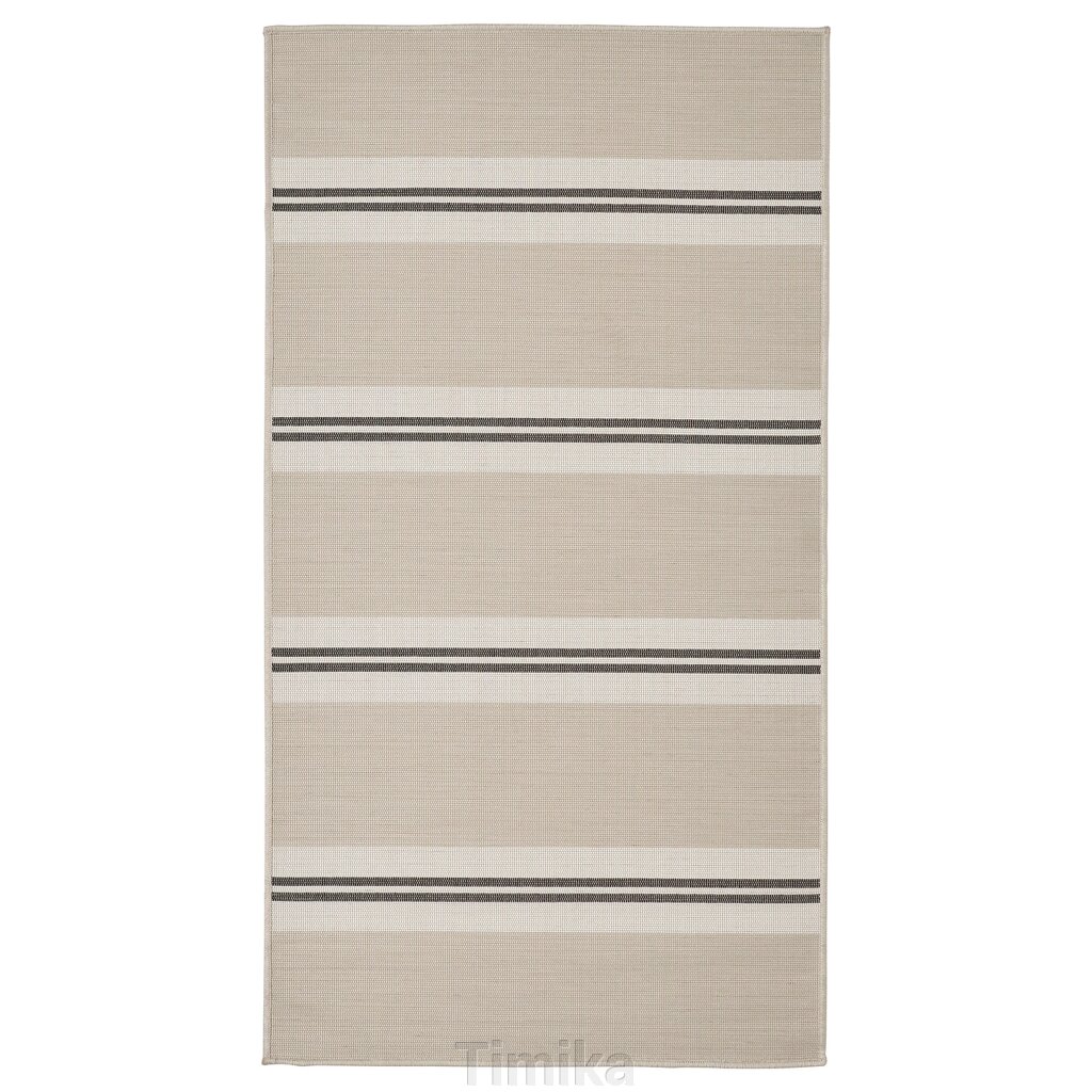 VIRKLUND Текстильний килим для інтер’єру/вулиці, білий/бежевий/темно-сірий, 80х150 см від компанії Timika - фото 1