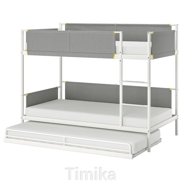 ВІТВАЛ Каркас ліжка з нижнім ліжком, білий/світло-сірий, 90х200 см від компанії Timika - фото 1