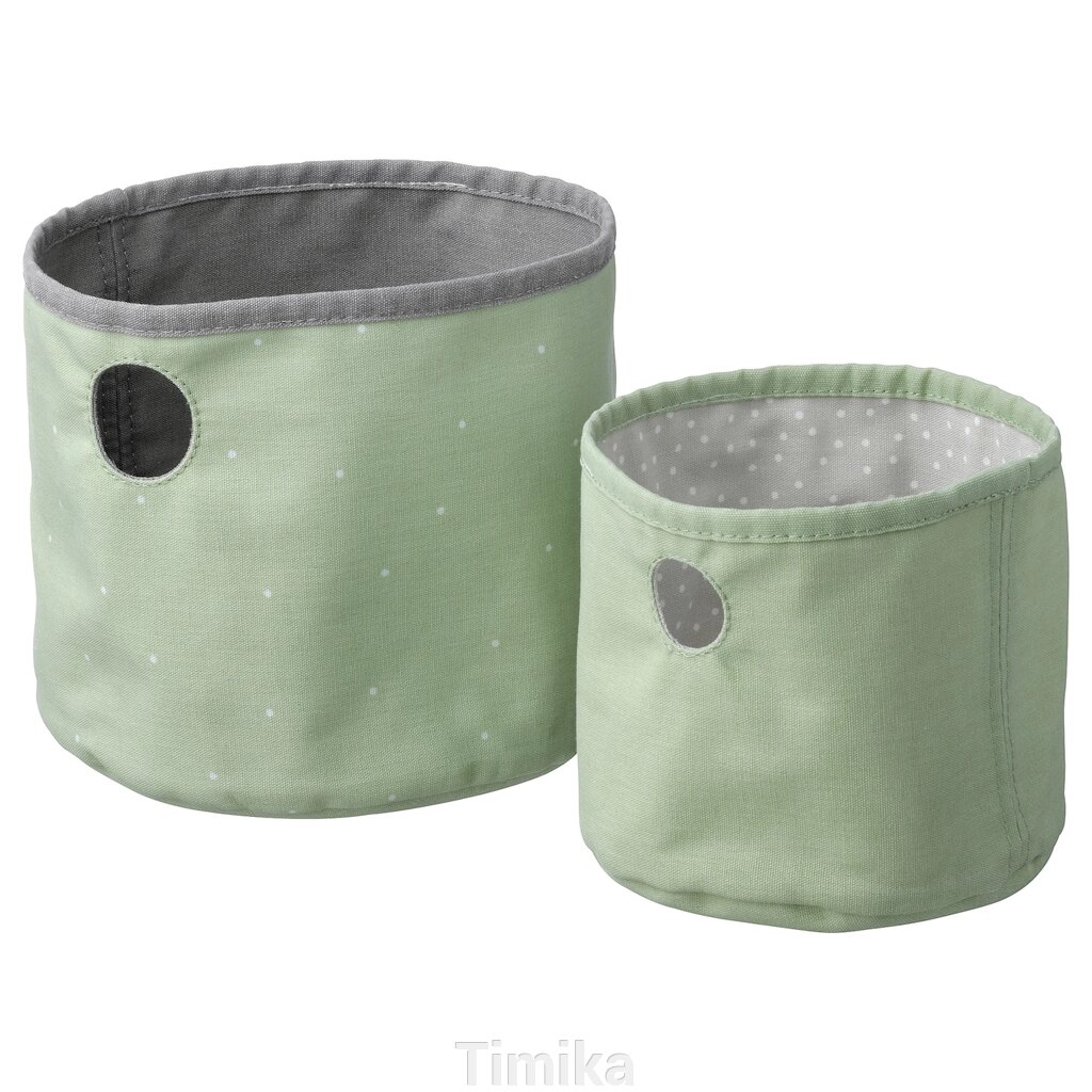 Ящик для білизни, 2 шт., зелений/світло-сірий від компанії Timika - фото 1