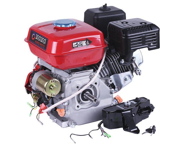 Двигун бензиновий 170FE ТАТА (з виходом вала під шліц, 20 мм) з електростартером, 7 к. с. від компанії Profi Tools - фото 1