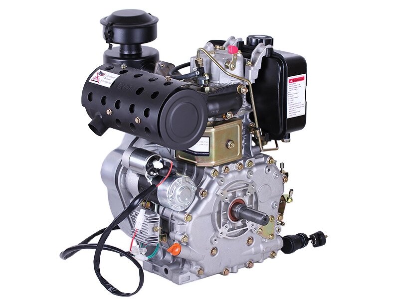 Двигун дизельний 192FE ТАТА з електростартером (вихід вала під шпону, 25 мм) 14,8 к. с. від компанії Profi Tools - фото 1