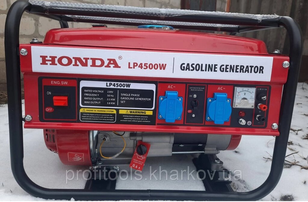 Генератор бензиновий Honda 4500W (4,5 кВт; Мідна обмотка) від компанії Profi Tools - фото 1