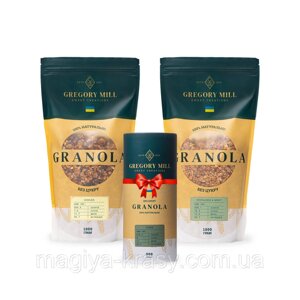 Набір граноли Ginger, Pistachio & Mint 2 кг & Finik 500г у подарунок Gregory Mill