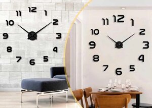 3D настінні годинники самоклеючі, наклейка на стіну DIY CLOCK з цифрами