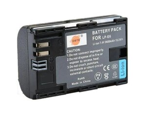 Аккумулятор DSTE LP-E6 для Canon (2600 mAh) Опис Аккумулятор DSTE LP-E6