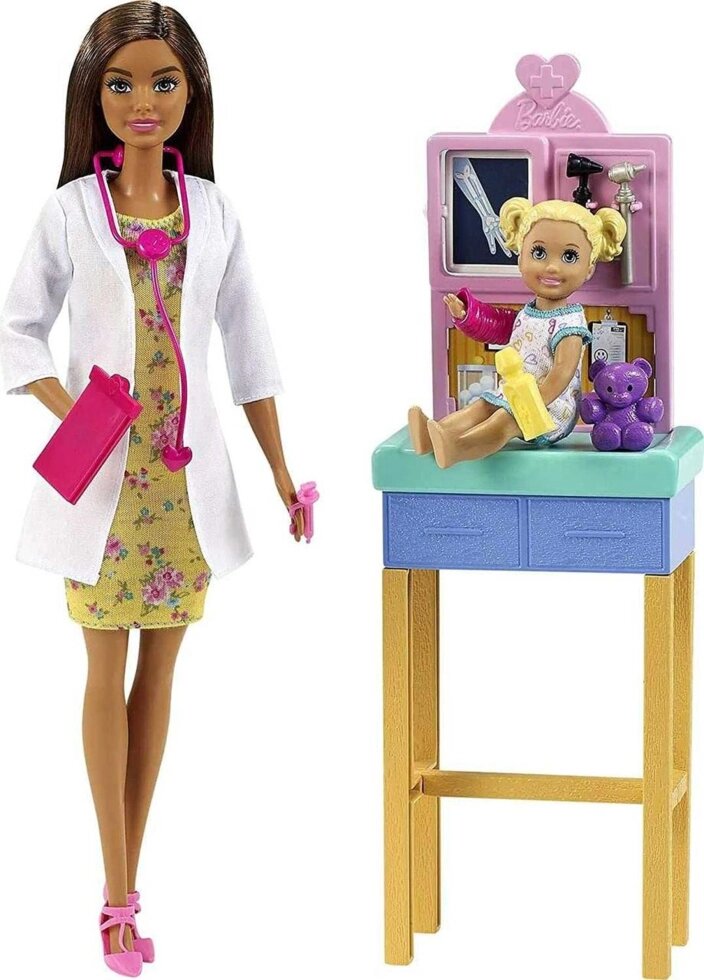 Барбі Барбі Педіатр брюнетка GTN52 Pediatrician Playset Brunette Doll від компанії Компас - фото 1