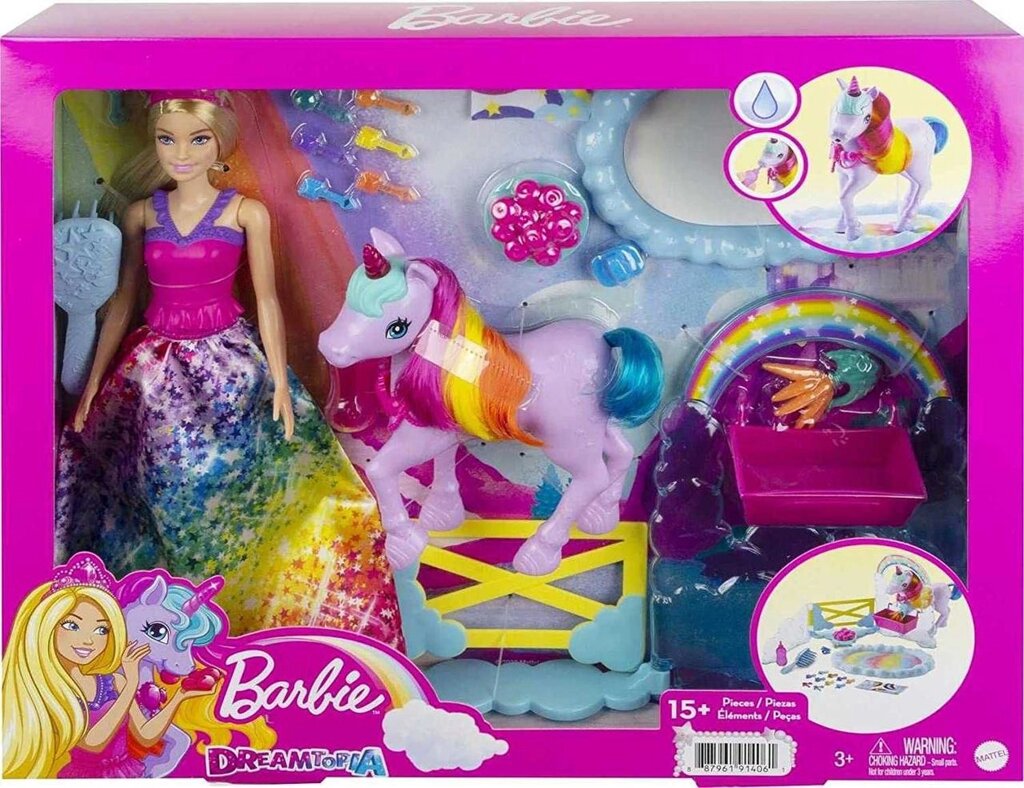 Барбі Принцеса та єдиноріг Barbie Dreamtopia Princess with Unicorn від компанії Компас - фото 1