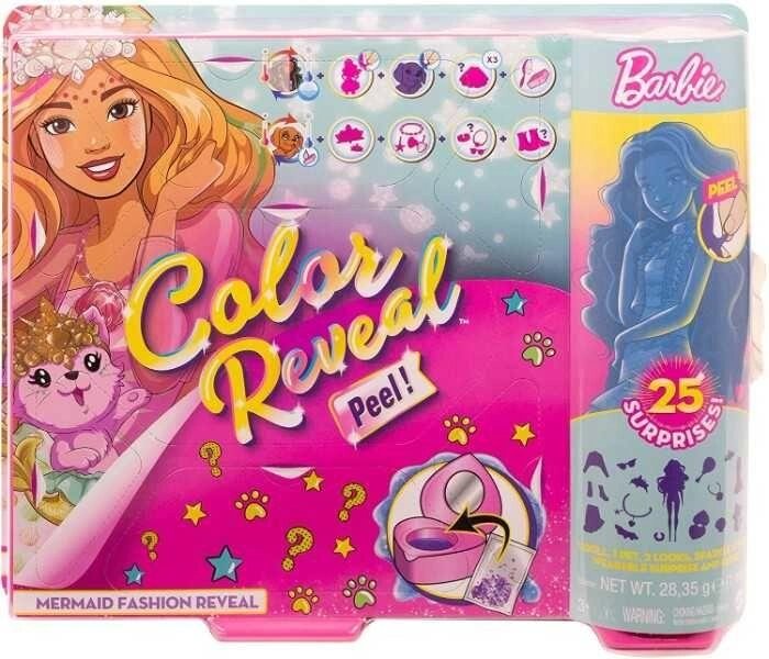 Barbie Color Reveal Peel Mermaid Барбі сюрприз серія Русалка від компанії Компас - фото 1