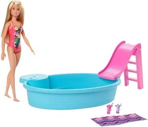 Barbie Pool набір лялька барбі з басейном GHL91 doll playset