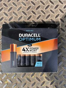 Батарейки duracell optimum AA 1.5V 12 штук, 420 грн/блістер