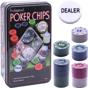 Фішки для покера 100 шт. покерний додатковий набір