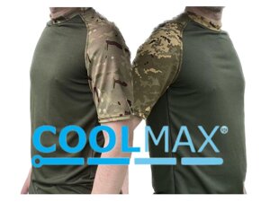 Футболка Coolmax олива піксель, мультикам чоловіча, мужская кулмакс