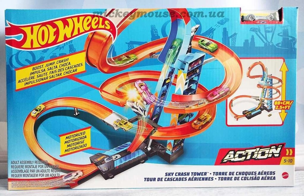 Хот Вілс Падіння з Башти Hot Wheels Sky Crash Tower Track Set GWT39 від компанії Компас - фото 1