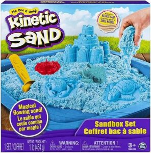 Kinetic Sand кінетичний пісок блакитний з лоток Sandbox Playset Blue