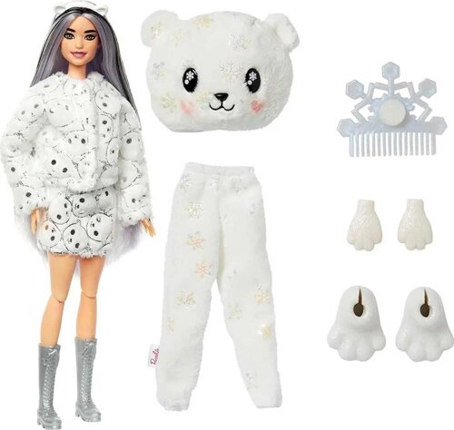 Лялька Барбі в костюмі ведмедя Зимовий блиск Barbie Reveal Polar Bear
