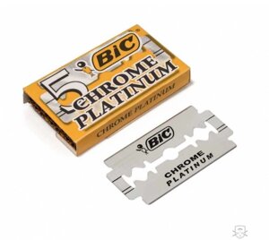 Леза для безпечної бритви BIC Chrome Platinum упаковка 5 шт.
