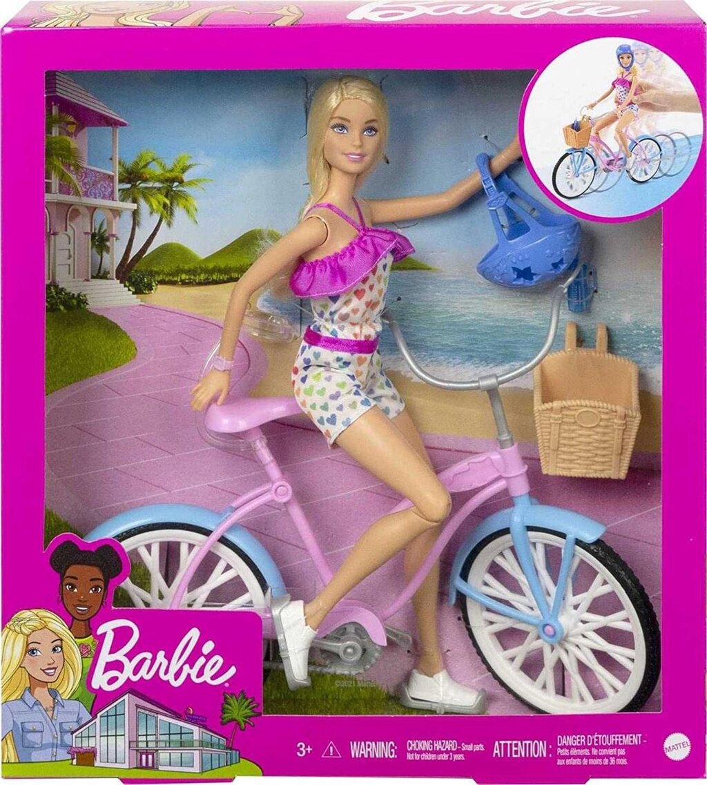 Лялька Барбі та велосипед Barbie Doll and Bike Playset (HBY28) від компанії Компас - фото 1