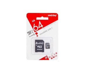 Micro SDXC картка пам'яті Smartbuy 64 GB Class 10 UHS-1 (з адаптером SD)