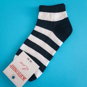 Шкарпетки жіночі короткі стрейчеві розмір 36-40 з малюнком смуга