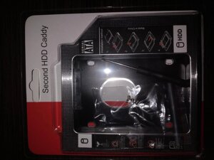 Нова кишеня другого HDD 2.5 SATA у відсік mSATA DVD-RW 12.7/9.5 mm