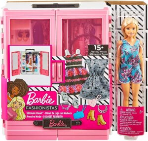 Оригінал Barbie Fashionistas Шафа-валіза для одягу з лялькою Барбі