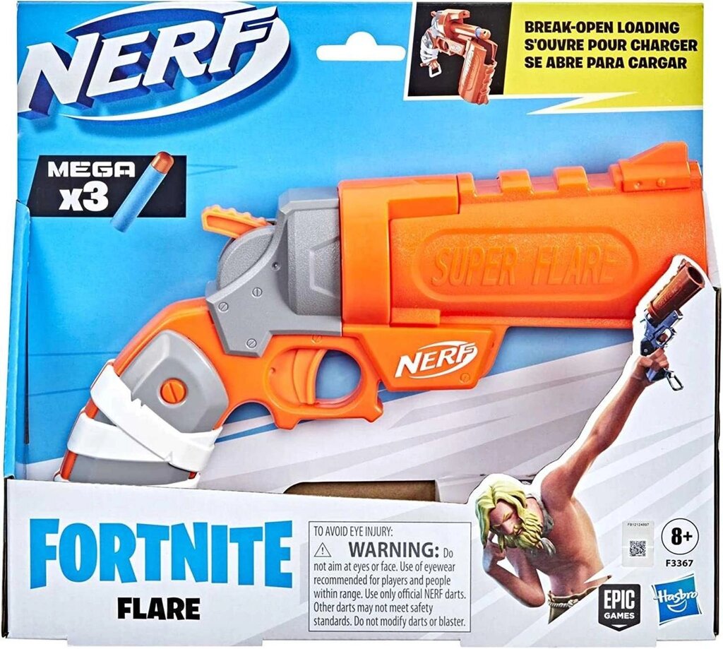 ОРИГІНАЛ! ОЧЕНКА! Бластер Нерф Фортнайт Nerf Fortnite Flare Hasbro від компанії Компас - фото 1