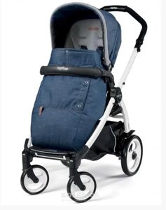 Peg-Perego Trolley Seat Pop-Corrard Denim Blue Jeans + Bed Bock Bock