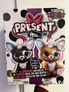 Інтерактивна м'яка іграшка цуценя сюрприз Презент Петс Present Pets