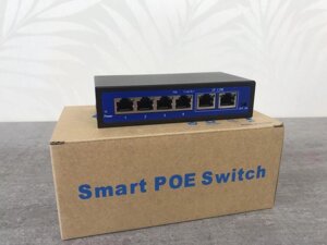 СВІЧ POE світч на 4 камери 6 портів для IP-відеоспостереження комутатор