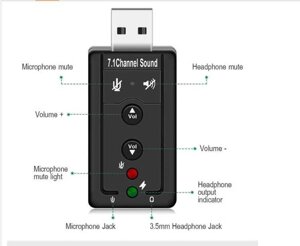 Звукова карта зовнішня USB 3d звук 7.1 канальний конвертер адаптер