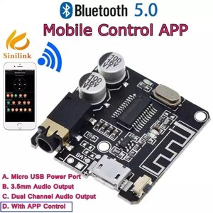 Bluetooth 5,0 mp3 декодер. AUX, Usb-flash, звукова мапа. XY-ABT ,5V