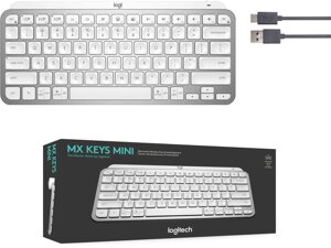 Клавіатура бездротова Logitech MX Keys Mini [Pale Gray] (US ANSI)