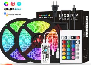 Стрічка світлодіодна RGB 5050 10 м (2по5) або 20 м WI-FI БП 6А +24 кнопки