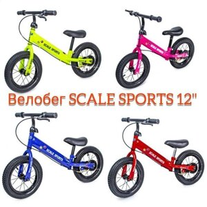 Велобіг SCALE SPORTS 12 і 14* дюймів беговел, салатовий, синій