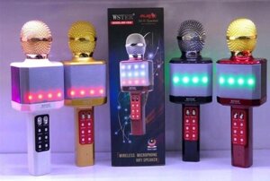 Караоке мікрофон WSTER WS-1828 з LED-підсвіткою (4 Голоси/USB/Bluetoot